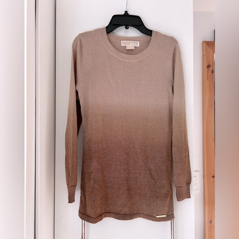 MICHAEL Kors tunic ombré metallic sweater